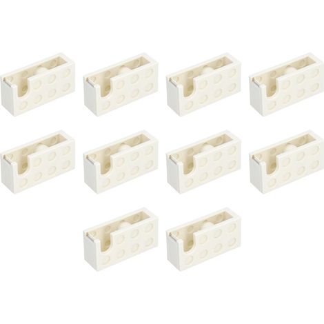 Lot de 10 distributeurs de ruban adhésif de bureau innovants, avec coupe-ruban et support, accessoire de papeterie pour école et bureau (blanc). (1/5)