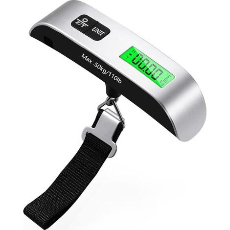 Reisegepäckwaage, digitale Gepäckwaage, tragbare Kofferwaage, Tara-Funktion, Gepäckwaage bis 50 kg/110 lb für Reisen (1/4)