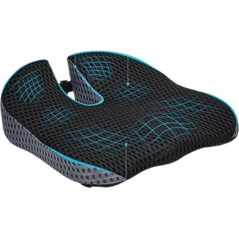 Coussin de siège de voiture en mousse à mémoire de forme avec maille 4D, coussin de siège cale universel pour la conduite, coussin de chaise de bureau, coussin pour coccyx, soutien de la posture et (1/5)
