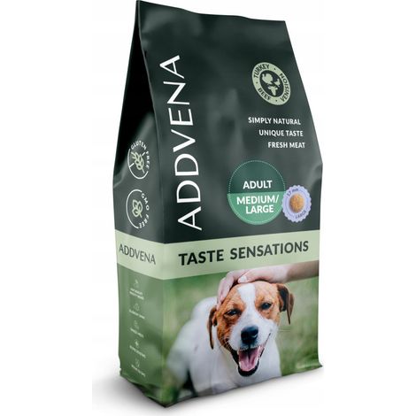 Croquettes pour chien ADDVENA TASTE SENSATIONS Adulte Grand Dinde 10 kg (1/3)