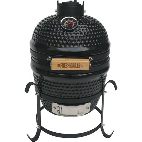 Kamado Grill 46cm Portabler Keramik-Holzkohle-Grill & Räucherofen