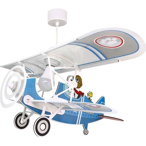 Lustre Chambre Lampe Suspension Enfant avion bleu animaux, 54302, E27 15w led (1/5)