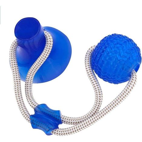 Jouet pour animaux de compagnie, jouet interactif multifonctionnel en corde, balle à mâcher en caoutchouc avec ventouse, peut être utilisé pour mâcher et nettoyer les dents. (1/3)