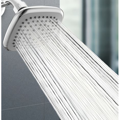 Kompakter Hochdruck-Duschkopf mit Regeneffekt, 5 Strahlarten, wassersparend, mit selbstreinigender Düse, ideal für Wohnungen. (grau) (1/5)