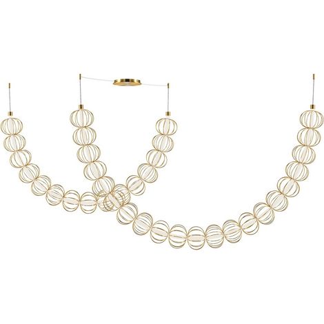 Maytoni Golden Cage Plafonnier LED semi-encastré moderne intégré, doré, 3 000 K, 6 110 lm