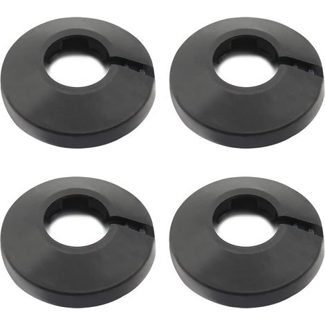 Lot de 4 cache-tuyaux, colliers de serrage en plastique de 20 mm (0,79") pour radiateurs et tuyaux muraux, résistants aux hautes températures, noirs (1/5)