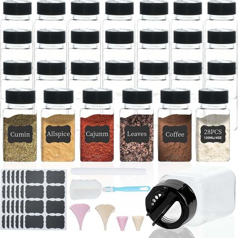 28 Pot a Epices à Double Ouverture, 130Ml Pot Epices en Plastique (1/5)