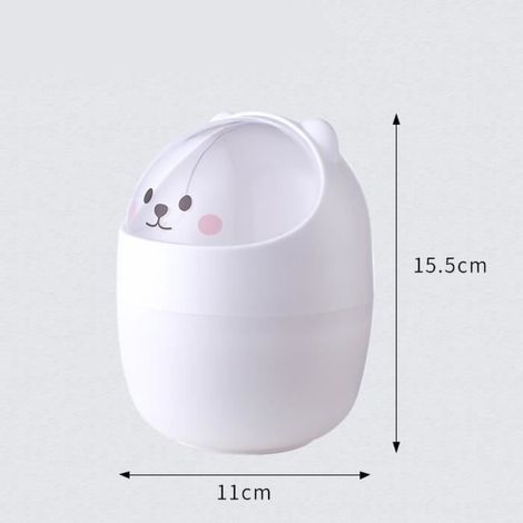 poubelle en plastique de bureau mignonne mini poubelle Mini poubelle de bureau, apparence droguerie support Gris (1/4)