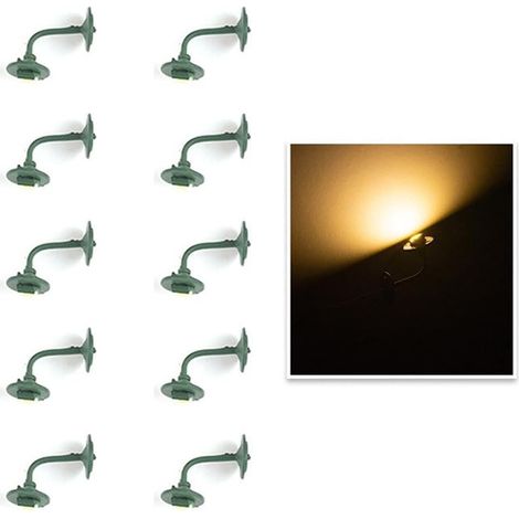 Set of 10 miniature lanterns for garden paths, HO scale (1/5)