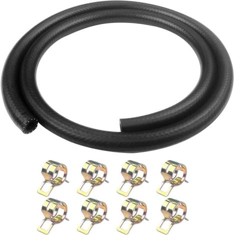 1 Tuyau carburant 8mm, haute pression NBR, 8 colliers acier, flexible essence diesel, auto moto bateau (1/5)