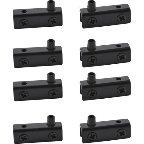 Charnière de porte en verre, kit de remplacement de 8 pièces de charnières pivotantes pour porte en verre sans cadre noir réglables, adapté pour porte en verre à battant libre de 5-6 mm