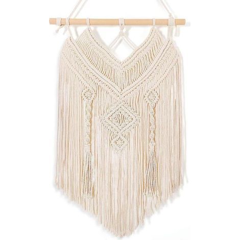 Macramé Tenture Murale, Decoration Maison Macrame Mural, Macramé Decoration Murale Tapisserie Murales, Tapis Mural Tisses Main Interieur Exterieur Decoration Boheme Mariage Salon Chambre (1/5)