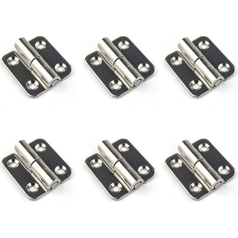6 Removable Hinges, 1.5' Small Sliding Joints, 304 Stainless Steel Removable Door Hinges, Left Handed (1/4)