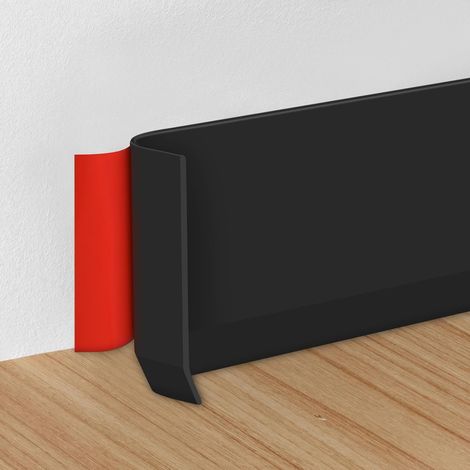 Flexible Skirting Board Vinyl Self Adhesive 4 Inch Wide Wall Trim for Floor, Cove Base, Wall Base(Black, 6M) (1/5)