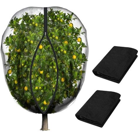 Une housse en filet pour arbre fruitier avec fermeture éclair et cordon de serrage - fabriquée en filet de jardin fin à mailles de 60 - les écureuils (1/5)