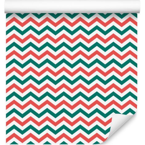 Carta da parati a zigzag con coralli e motivi marini per soggiorno e camera da letto, 50x1000 cm (1/5)