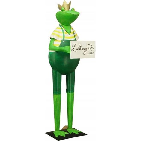 Große Froschfigur aus Metall mit Lieblingsplatzplakette (1/3)