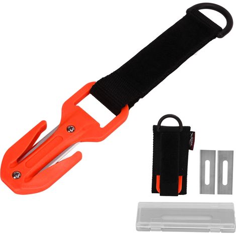 Coupe-Câble de Plongée Double Tranchant avec Lame de Sécurité pour Sauvetage, Orange