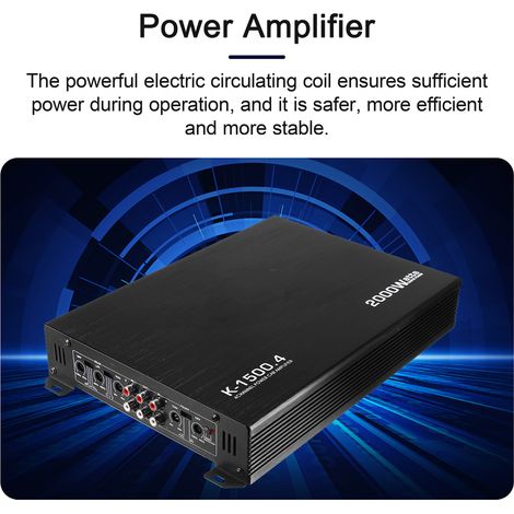Amplificateur audio de voiture à 4 canaux Ampli haute puissance 2000 W.Classe de puissance stéréo à quatre voies 12 V A/B (1/5)