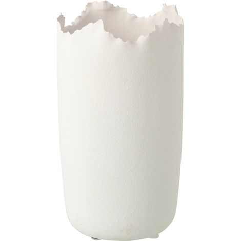 Vase blanc irrégulier en poterie sculpturale - Blanc (1/3)