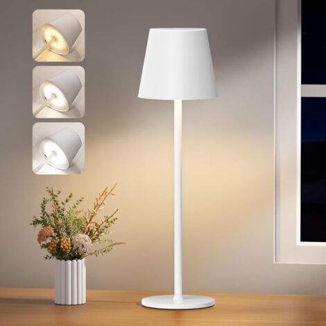 Lampe de bureau sans fil, lampe de bureau à intensité variable, batterie LED avec 3 températures de couleur, gradation continue, bande lumineuse tactile rechargeable USB-C pour table de nuit extérieur (1/5)