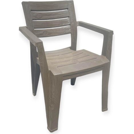 1 Pezzo Sedia da Giardino in Resina Lido Moka Toomax