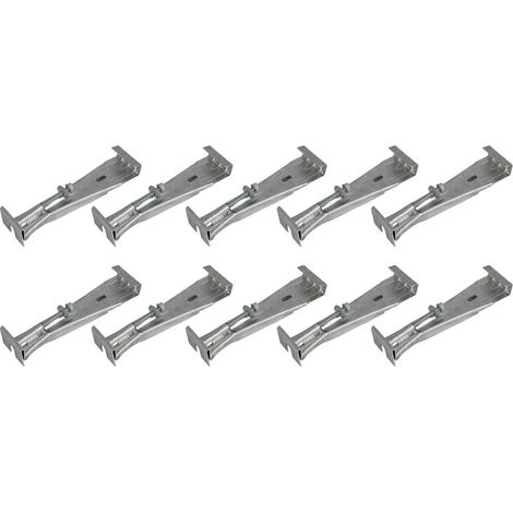 Lot de 10 crochets intérieurs écarteurs pour gouttières, en acier avec emplacement pour vis de fixation – LPP