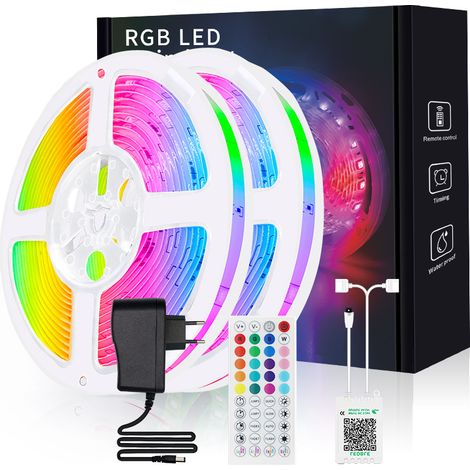 Bande LED 5050 18 LED de 30 m avec télécommande infrarouge 44 touches et Bluetooth intelligent. (1/4)