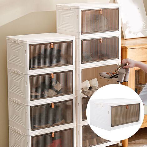 Meuble à chaussures pliable et mobile, armoire de rangement grande capacité pour divers objets, boîte de rangement étanche à la poussière, modèle standard (1/5)