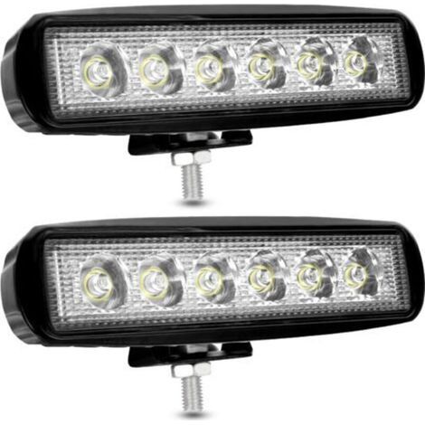 Phare de Travail LED 12V 18W Projecteur LED Voiture 12v Spot Flood Feux Antibrouillard LED 9,200lm Feux de Travail pour Voiture Camion Tracteur SUV Bateau [2 pièces] NPTERBL (1/5)