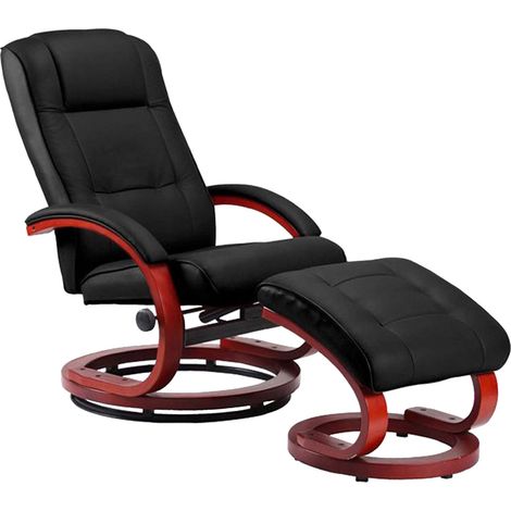 Fauteuil TV relax fonction massage avec repose-pieds en synthétique noir 040002013 (1/5)