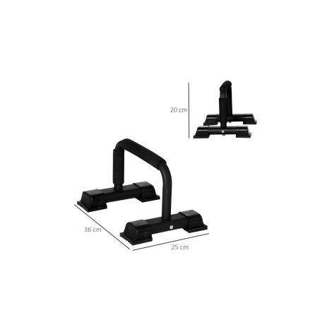 Barres de pompes 36x25x20 cm en acier noir, antidérapantes, gain de place pour home gym FloraGrace (1/5)