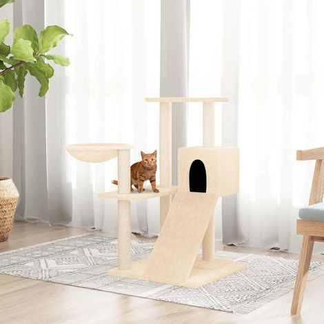 vidaXL Rascador para gatos con postes de sisal color crema 82 cm (1/4)