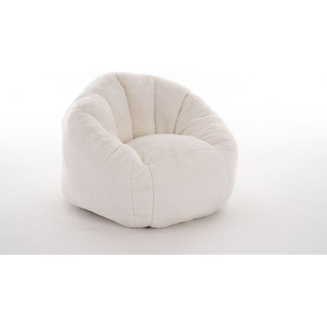 Pouf enfant beige en tissu peluche doux, ergonomique et moelleux, pour chambre, coin lecture, salle de jeux et salon, assise confortable - CHICFURN (1/5)