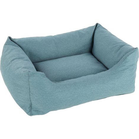 Lit pour Chien Chat Bleu Rectangle - Panier pour Chien Chat - 80x67x28cm - Lavable - Fond Anti-dérapant - Housse Amovible - Lieu de Couchage Doux et Confortable (1/3)