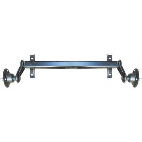 Maxter – Essieu remorque 500KG 4TR entraxe 115mm – Corps 50mm – Angle 28° – D 145mm – C à vide 110mm – EAB mini 750mm (1/4)
