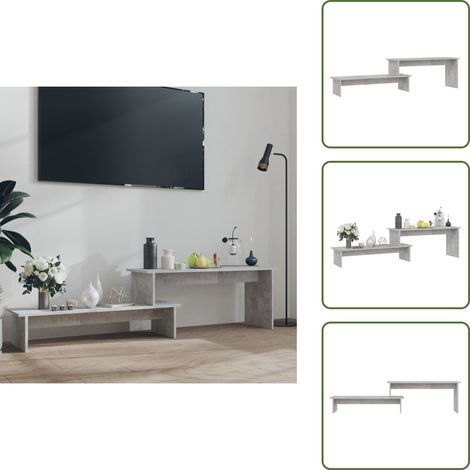 Mobile TV con ripiano superiore - vidaXL Mobile Porta TV Grigio Cemento 180x30x43cm in Legno Multistrato - Mobile TV con ripiano inferiore