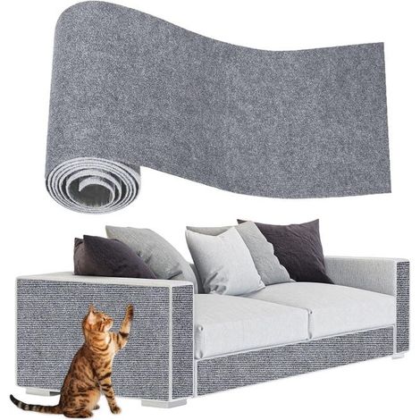 Tappetino antigraffio angolare da parete per divani e mobili, 40 x 100 cm, grigio, da assemblare, per gatti (1/5)