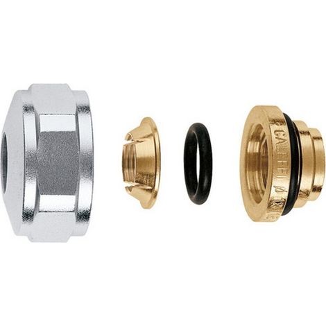 Raccord à compression filetage intérieur 3/4 pouce, laiton nickelé pour 15 mm CALEFFI (Par 2)