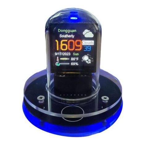 Simulation Horloge Tube Smart WIFI Station Météo Horloge Bureau Décoration Animations Album Électronique
