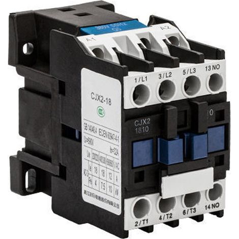 Contacteur AC CJX2-1810 380V 50/60Hz Bobine 3P 3 broches Normal Ouvert Ie 18A Ue 380V (1/5)
