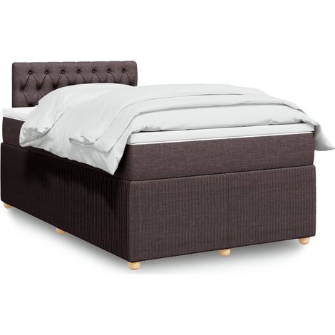vidaXL Taschenfedern - Boxspringbett mit Matratze Dunkelbraun 120x190 cm Stoff (1/5)