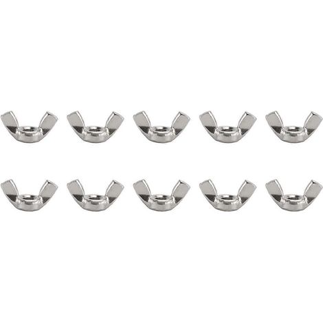 M6 Thread Dia Stainless Steel Wing nut Butterfly Wing Nuts 10 Pcs-- (1/5)