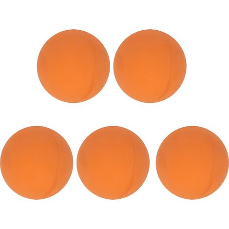 5 balles rebondissantes 6 cm en caoutchouc écologique - Balles de préhension anti-stress pour enfants, piscine et plage - Couleur orange (1/5)