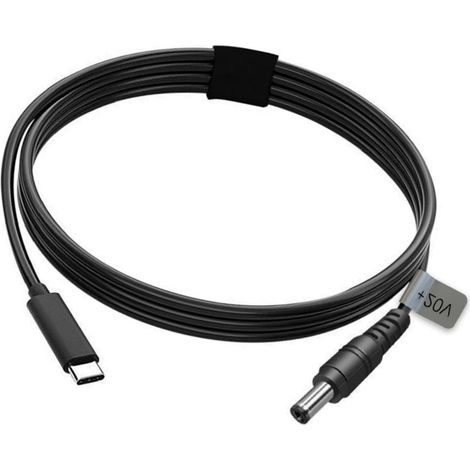Câble alimentation USB C vers DC 10m 32.8ft 20V 5A Type C mâle à DC 5.5x2.1mm mâle pour chargeur PD 100W (1/5)