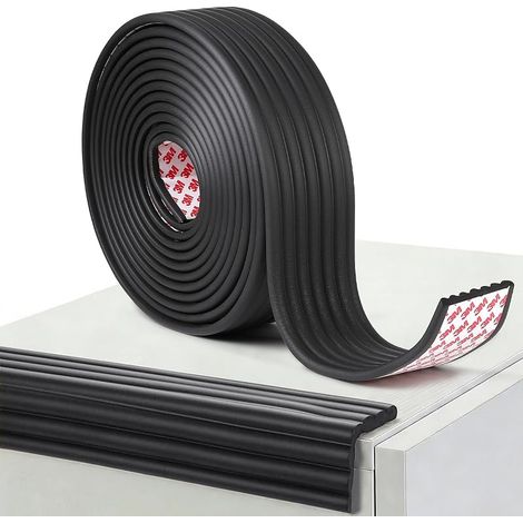 Bord en Mousse de Table Meuble Protection 6M, 8 cm de Large et 0,8 cm de Haut, Protections Souples de Bord Autocollantes (Noir) (1/5)