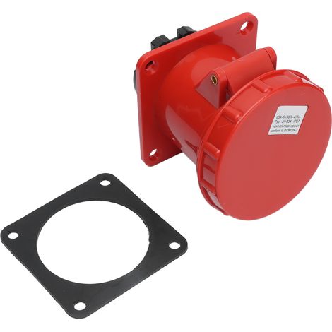 Fiche industrielle étanche 4 broches IP67 63A 380V-415V 3P+E prise aviation antipoussière (1/5)