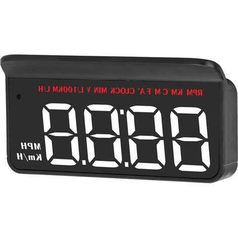 Afficheur Tête Haute Universel OBDII Alarme Excès Vitesse Projecteur Pare-brise Indicateur Température Eau Compteur Voiture Kit (1/5)