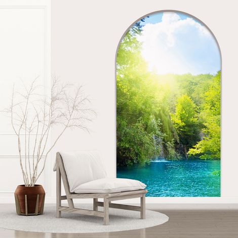 Stickers Trompe l'oeil Arche - Voute - Lac - 60 x 105 cm (1/5)