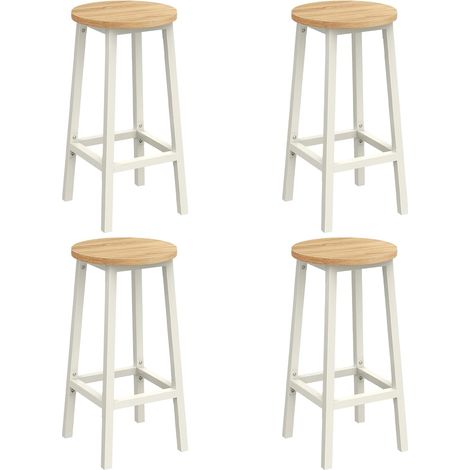 Vasagle – Tabouret de bar lot de 4 – Siège haut en métal avec repose-pieds – Dimensions 32 x 65 cm – Capacité 100 kg – Montage facile